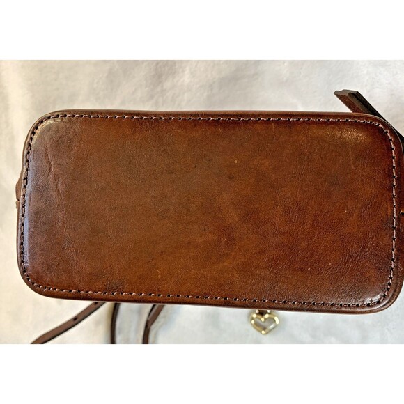 Rare BRIGHTON Ferrara Fina Mini Cross Body BROWN Smooth Leather F958871 - Picture 6 of 16